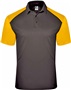 Badger Sport Mens C2 Sport Polo BLACK/GOLD Pocket