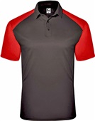 Badger Sport Mens C2 Sport Polo BLACK/RED Pocket