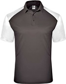 Badger Sport Mens C2 Sport Polo BLACK/WHITE Pocket