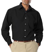 Blue Generation Men's LS Stretch Poplin Shirts BLACK Pocket