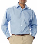 Blue Generation Men's LS Stretch Poplin Shirts LIGHT BLUE Pocket