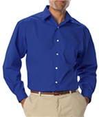 Blue Generation Men's LS Stretch Poplin Shirts ROYAL Pocket
