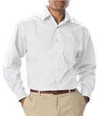 Blue Generation Men's LS Stretch Poplin Shirts WHITE Pocket