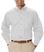 Blue Generation LS Teflon Treated Twill Shirts WHITE Pocket