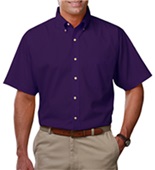 Blue Generation Mens SS Teflon Treated Twill Shirt BG7217S PURPLE Pocket