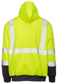 Game Sportswear The Econo Hoodie with Segmented Reflective Tape 865-E NEON LIME/BLACK Back