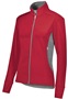  Ladies Girls Zipped Pockets Free Form Athletic Jacket (Black,Carbon,Navy,Royal,Red) SCARLET/CARBON HEATHER Pocket