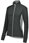 Ladies Girls Ziped Pockets Jacket (Black,Carbon,Navy,Royal,Red) BLACK/CARBON HEATHER Pocket