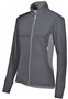  Ladies Girls Zipped Pockets Free Form Athletic Jacket (Black,Carbon,Navy,Royal,Red) CARBON/CARBON HEATHER Pocket
