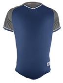 Russell Adult/Youth Classic V-Neck Baseball Jersey NAVY/STEEL/WHITE Front