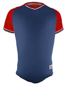 Russell Adult/Youth Classic V-Neck Baseball Jersey NAVY/TRUE RED/WHITE Front