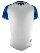 Russell Adult/Youth Classic V-Neck Baseball Jersey WHITE/ROYAL/WHITE Front