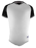 Russell Adult/Youth Classic V-Neck Baseball Jersey WHITE/BLACK/WHITE Front