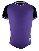 Russell Adult/Youth Classic V-Neck Baseball Jersey PURPLE/BLACK/WHITE Front