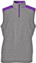 A4 Mens Tourney Sleeveless Fleece Quarter Zip Vest HEATHER/PURPLE Pocket