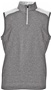 A4 Mens Tourney Sleeveless Fleece Quarter Zip Vest HEATHER/WHITE Pocket