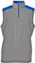 A4 Mens Tourney Sleeveless Fleece Quarter Zip Vest HEATHER/ROYAL Pocket