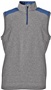 A4 Mens Tourney Sleeveless Fleece Quarter Zip Vest HEATHER/NAVY Pocket