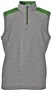 A4 Mens Tourney Sleeveless Fleece Quarter Zip Vest HEATHER/FOREST Pocket