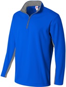 A4 Mens 1/4 Zip Color Block Fleece Jacket ROYAL/GRAPHITE Pocket
