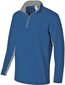A4 Mens 1/4 Zip Color Block Fleece Jacket NAVY/GRAPHITE Pocket