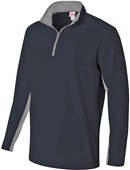 A4 Mens 1/4 Zip Color Block Fleece Jacket BLACK/GRAPHITE Pocket