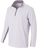 A4 Mens 1/4 Zip Color Block Fleece Jacket WHITE/GRAPHITE Pocket