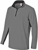 A4 Mens 1/4 Zip Color Block Fleece Jacket GRAPHITE/BLACK Pocket