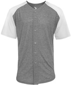 Badger Adult Tri-Blend Full Button Tee GRAPHITE WHITE Pocket