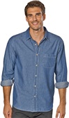 Blue Generation Mens Untucked Denim Shirt VINTAGE BLUE Pocket