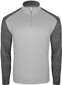 Badger Adult Youth Breakout 1/4 Zip Shirt SILVER/GREY Pocket