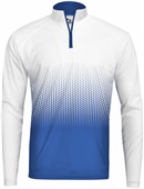 Badger Adult Hex 2.0 1/4 Zip Shirt ROYAL HEX Pocket