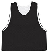 Badger Men Youth C2 Reversible Mesh Pinnie Outside: BLACK, Inside: WHITE Front