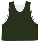 Badger Men Youth C2 Reversible Mesh Pinnie Outside: FOREST, Inside: WHITE Front