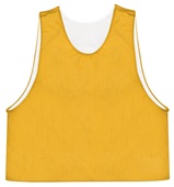 Badger Men Youth C2 Reversible Mesh Pinnie Outside: GOLD, Inside: WHITE Front