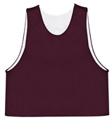 Badger Men Youth C2 Reversible Mesh Pinnie Outside: MAROON, Inside: WHITE Front