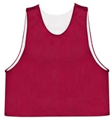 Badger Men Youth C2 Reversible Mesh Pinnie Outside: RED, Inside: WHITE Front