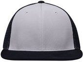Pacific Headwear Premium M2 Performance Trucker Flexfit Cap ES341 SILVER/NAVY Front