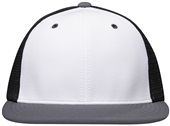 Pacific Headwear Premium M2 Performance Trucker Flexfit Cap ES341 WHITE/BLACK/GRAPHITE Front