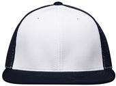 Pacific Headwear Premium M2 Performance Trucker Flexfit Cap ES341 WHITE/NAVY Front
