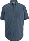 Edwards Mens Comfort SS Stretch Poplin Shirt 1231 007 NAVY Pocket