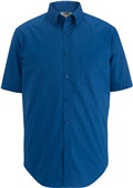 Edwards Mens Comfort SS Stretch Poplin Shirt 1231 041 ROYAL Pocket