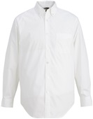 Edwards Mens Long Sleeve Stretch Poplin Shirt 000 WHITE Pocket