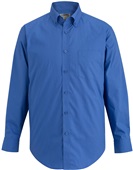 Edwards Mens Long Sleeve Stretch Poplin Shirt 061 FRENCH BLUE Pocket