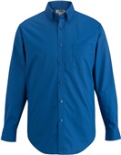 Edwards Mens Long Sleeve Stretch Poplin Shirt 041 ROYAL Pocket