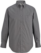 Edwards Mens Long Sleeve Stretch Poplin Shirt 019 CHARCOAL Pocket