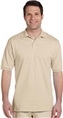 Jerzees Adult 5.6 oz. SpotShield Jersey Polo 437 SANDSTONE Pocket