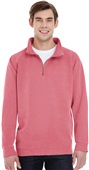 Comfort Colors Adult Quarter-Zip Sweatshirt CRIMSON Pocket