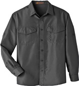 Harriton Mens Key West LS Performance Staff Shirt BLACK Pocket