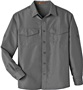 Harriton Mens Key West LS Performance Staff Shirt DARK CHARCOAL Pocket